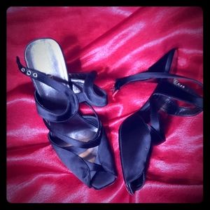 Black open toe PRADA heels